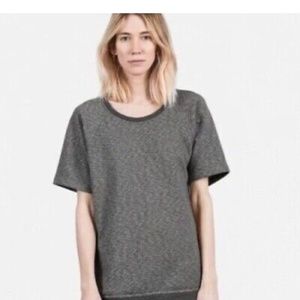 Everlane Gray Marled Tunic Short Sleeve Sweatshirt Pullover Top Size Medium S